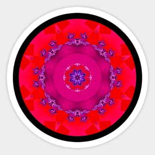 Fractal Mandala Pink and Orange Diamonds Sticker